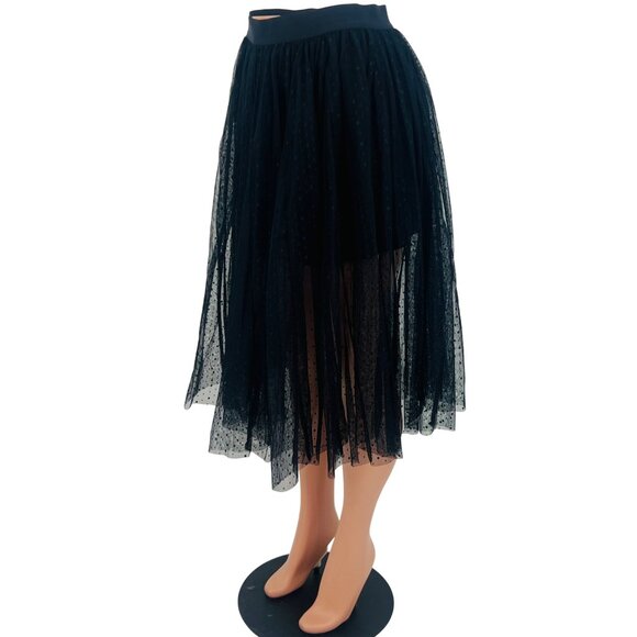 NWT Free People Swiss Dot Tulle Midi Skirt | Whimsigoth Balletcore Dark Academia - Picture 7 of 16